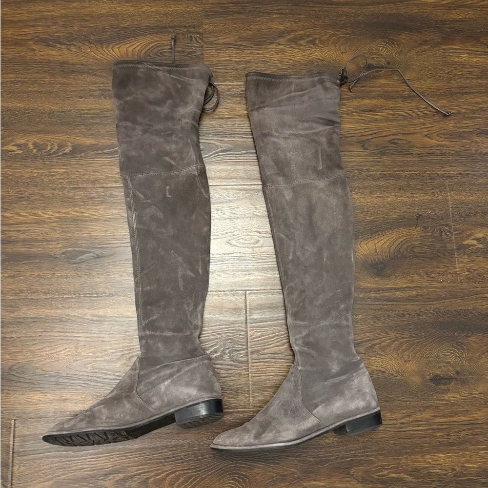 Stuart Weitzman Taupe Over-the-Knee Boots